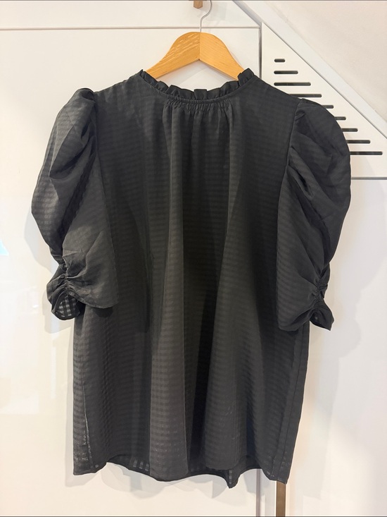 LOFT Tops - Loft Black Puff-Sleeve Blouse - Elegant Women's Top